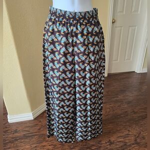 La Double J Silk Novelty Palazzo Pant W/ Ruffle Details At Both Sides NWOT